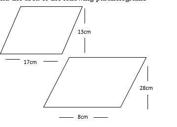 Find the area of the following parallelogram