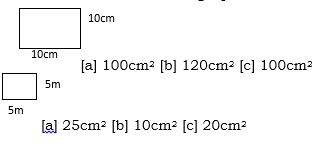 Find the area of the following square