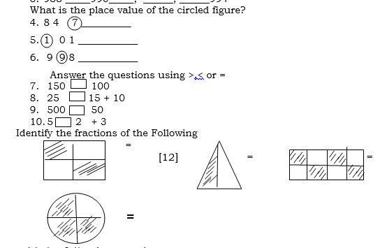 What is the place value of the circled figure