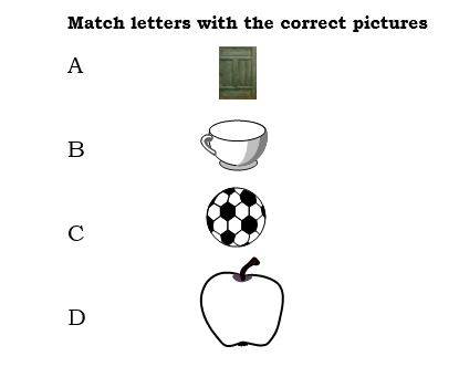 match letters with the correct pictures